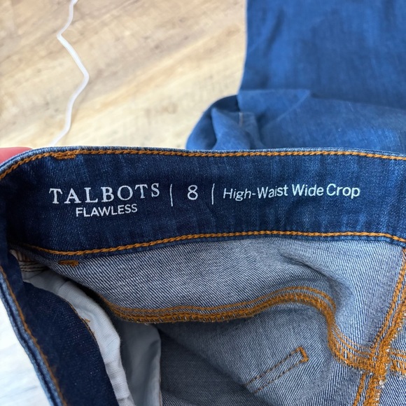 Talbots High-Waist Wide Leg Crop Jeans - Picture 3 of 11